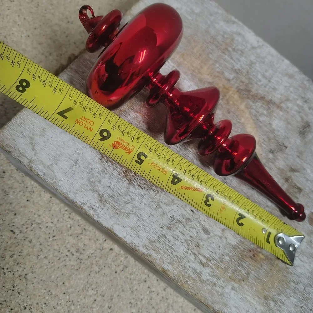 Blown Glass Elegant Red Holiday Ornament 8